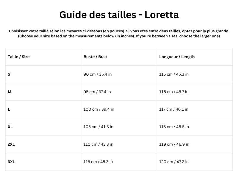 Guide des tailles