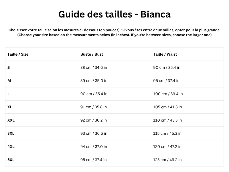 Guide des tailles