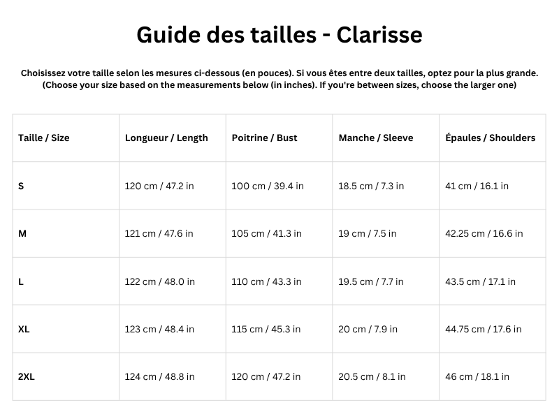 Guide des tailles