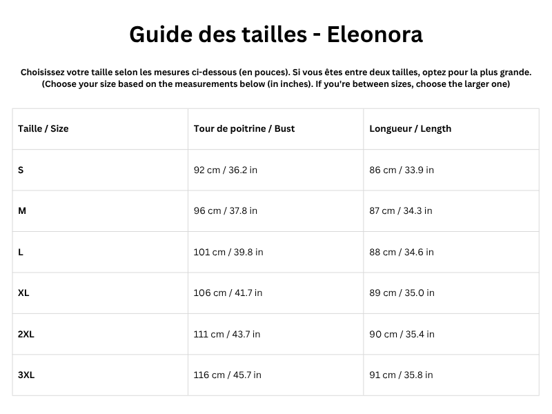 Guide des tailles