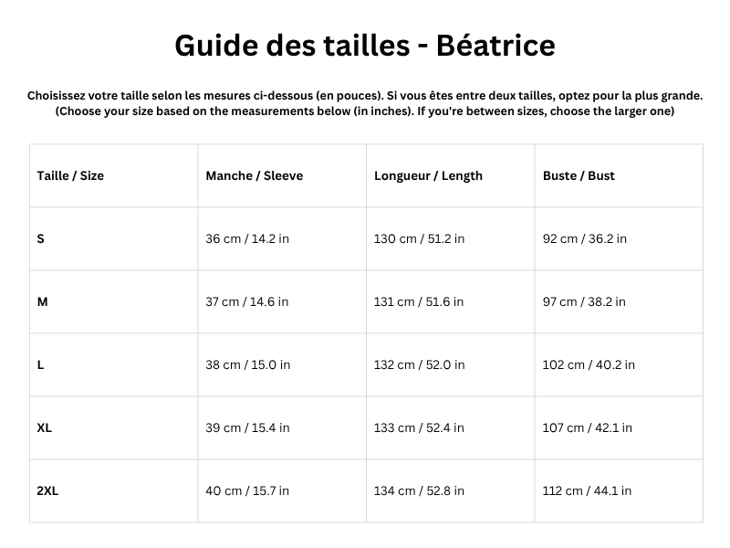 Guide des tailles