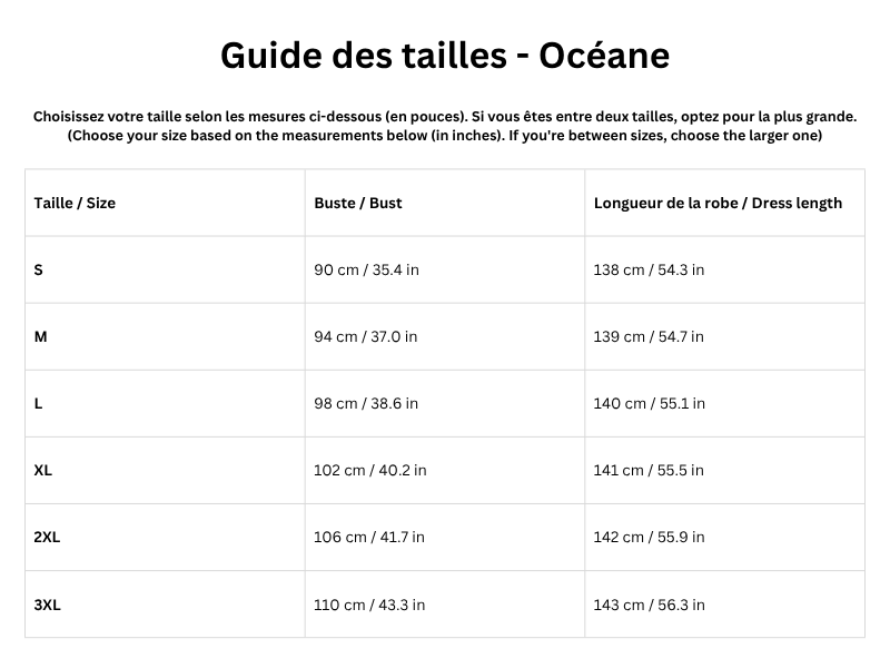 Guide des tailles