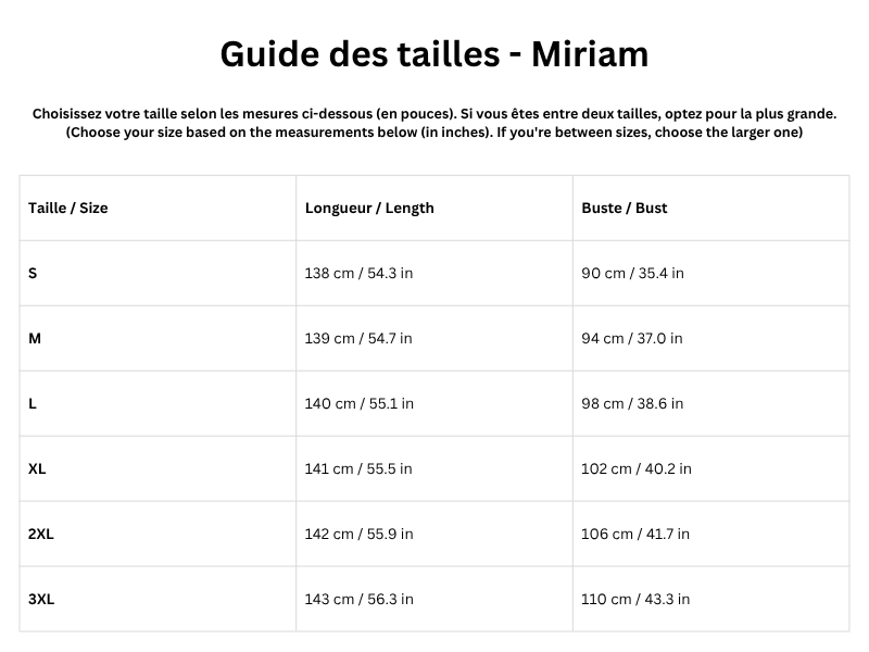 Guide des tailles