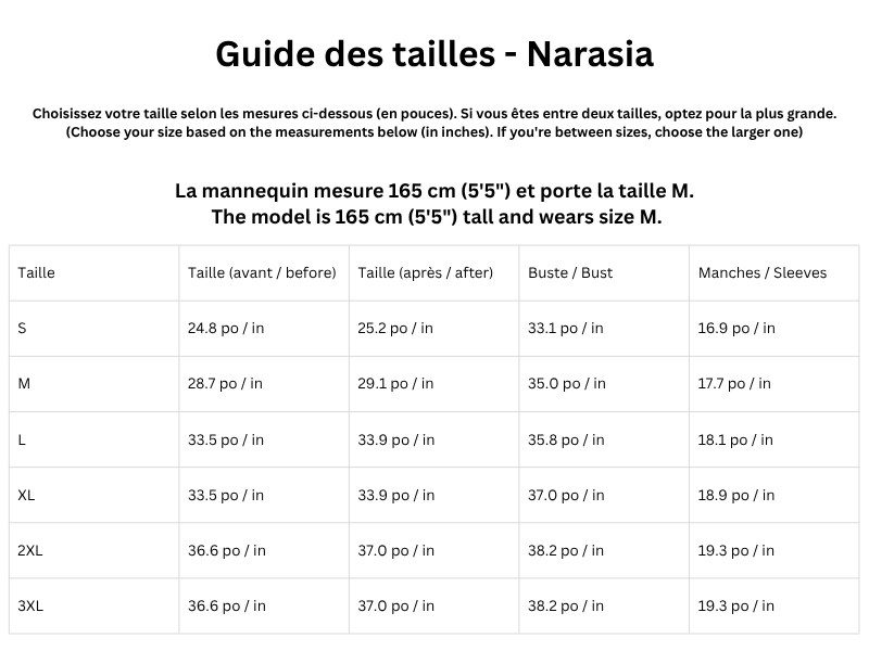 Guide des tailles