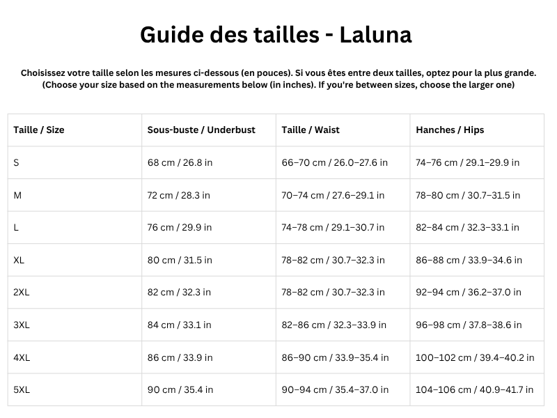 Guide des tailles