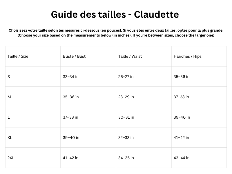 Guide des tailles