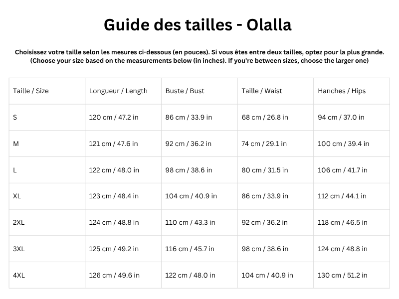 Guide des tailles