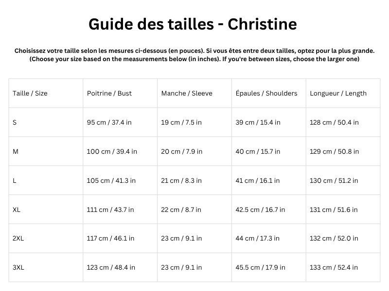 Guide des tailles