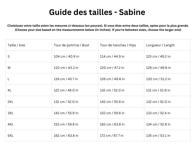 Guide des tailles