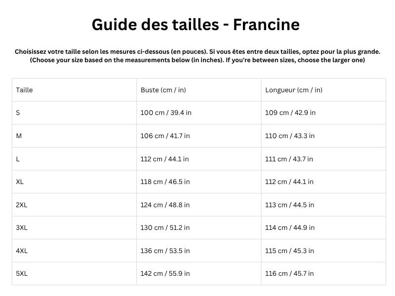 Guide des tailles