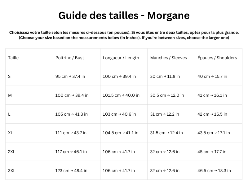 Guide des tailles