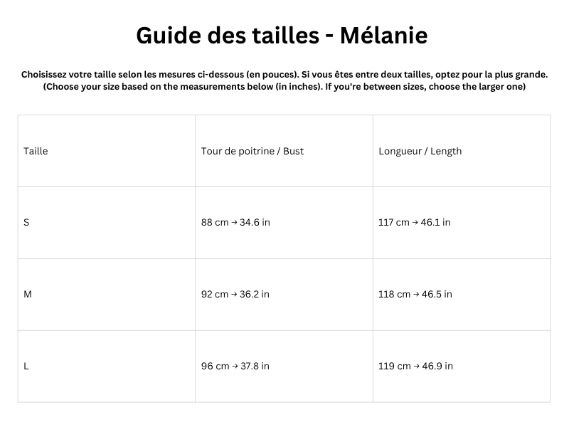 Guide des tailles