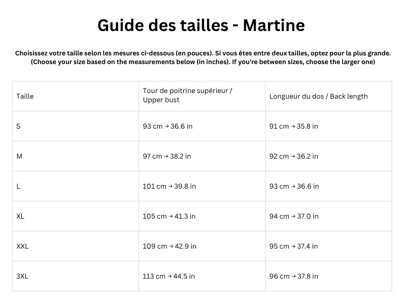 Guide des tailles