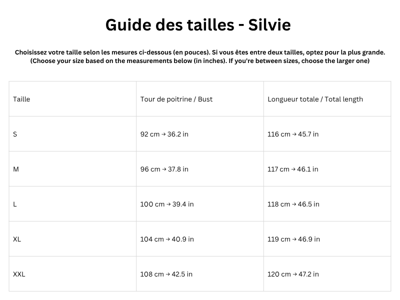 Guide des tailles