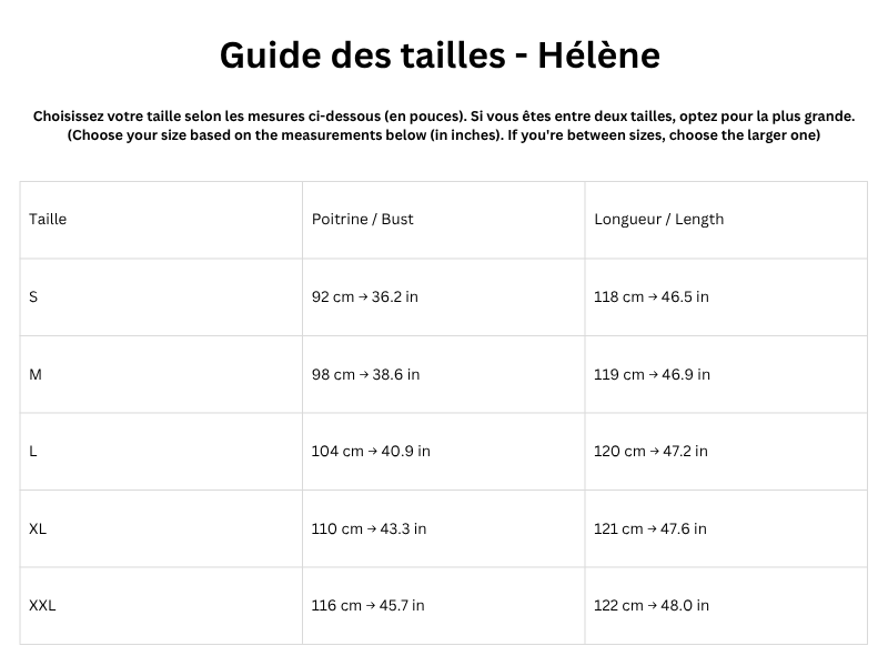 Guide des tailles