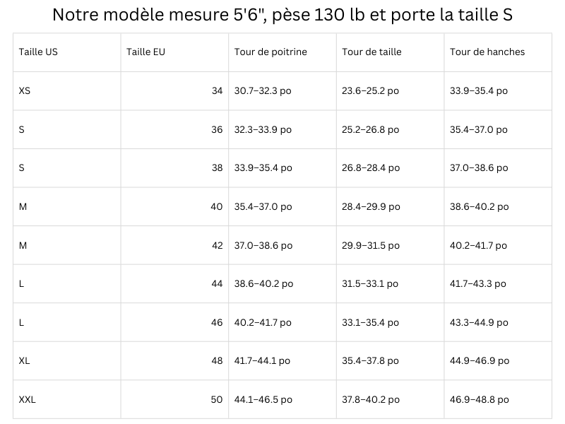 Guide des tailles