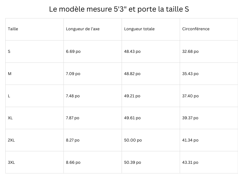 Guide des tailles