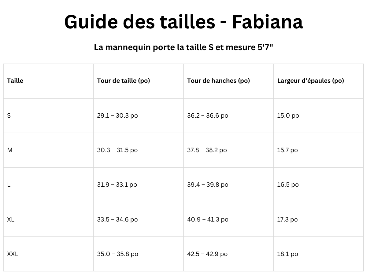 Guide des tailles