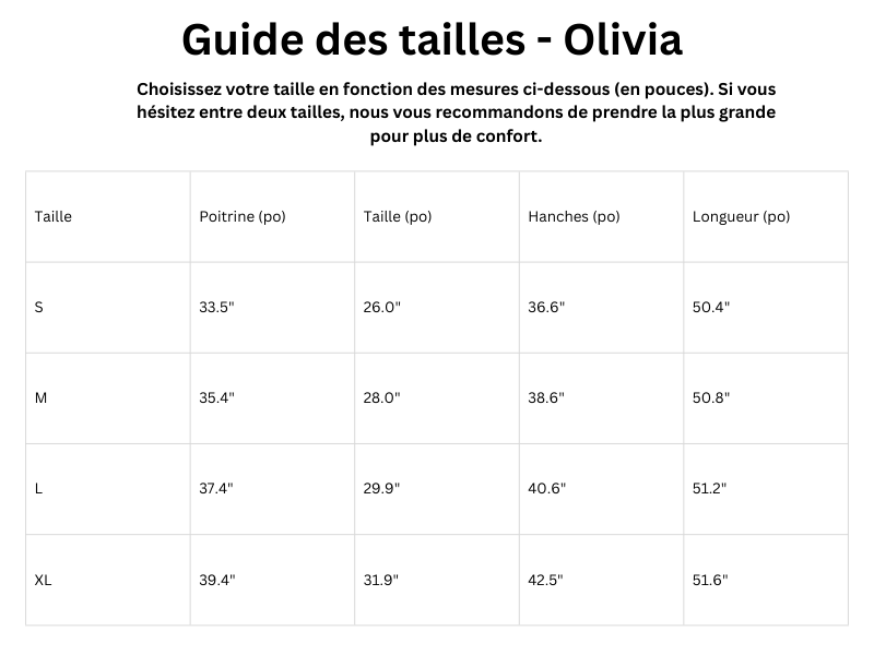 Guide des tailles