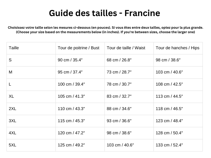 Guide des tailles