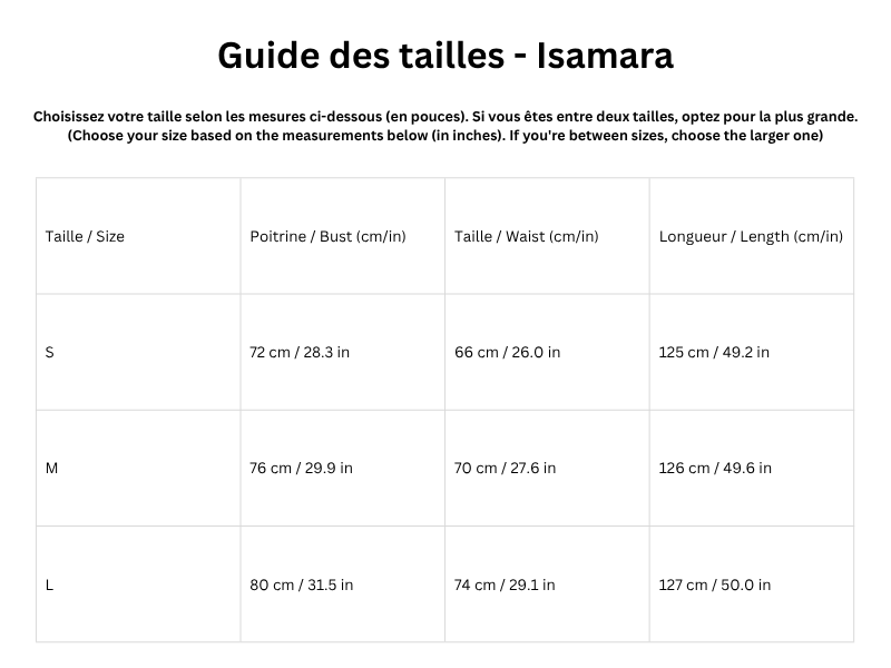 Guide des tailles