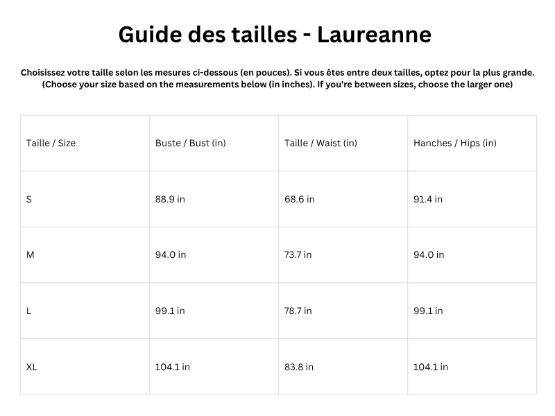 Guide des tailles