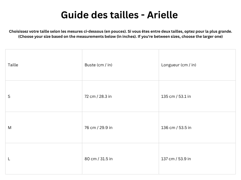 Guide des tailles