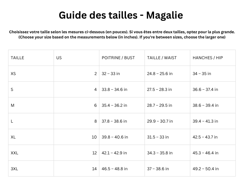 Guide des tailles