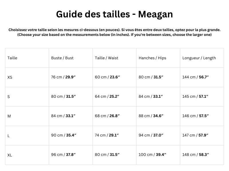 Guide des tailles