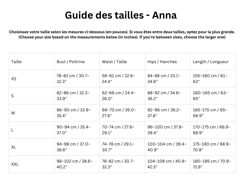 Guide des tailles