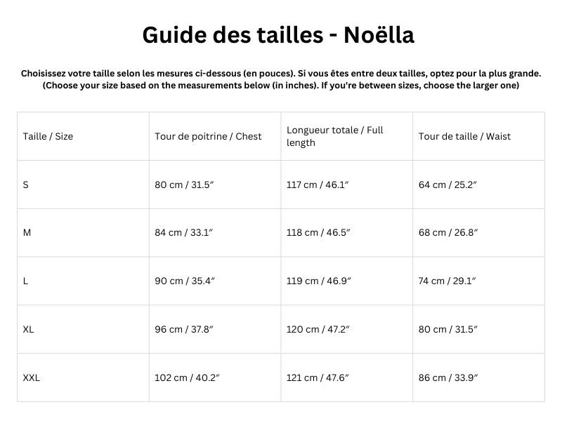 Guide des tailles