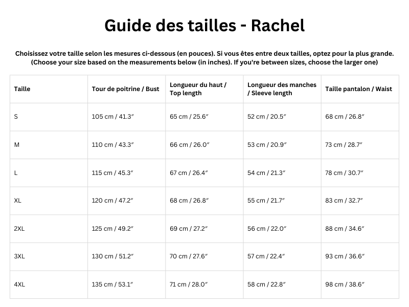 Guide des tailles