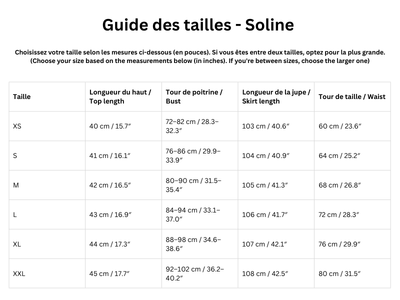 Guide des tailles
