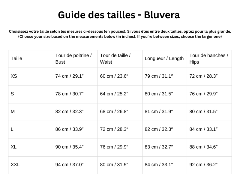 Guide des tailles