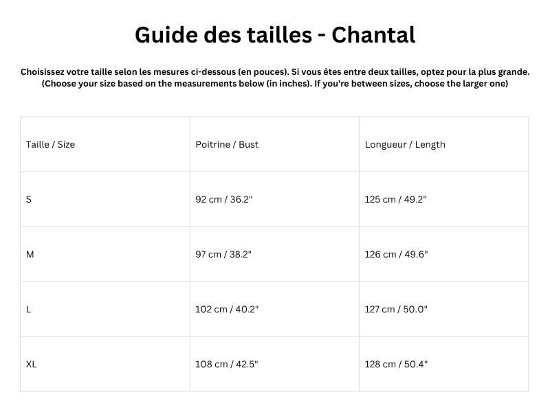 Guide des tailles