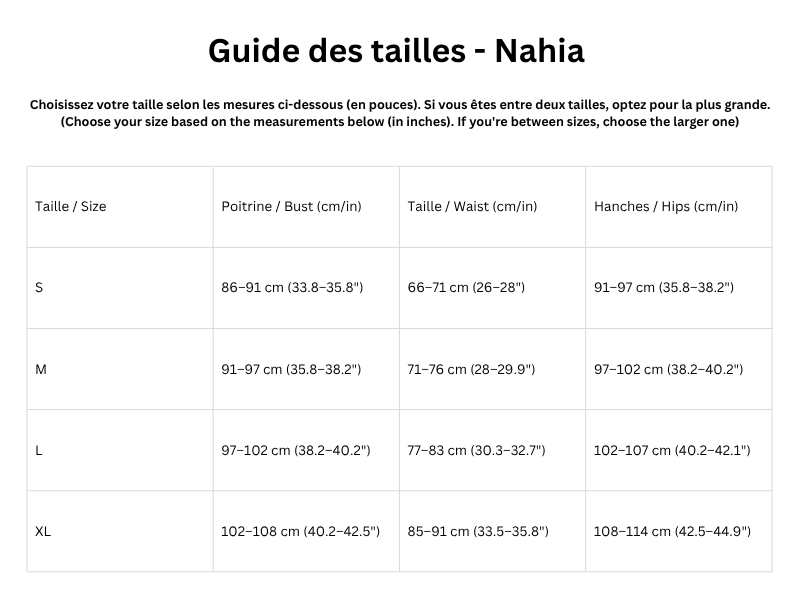 Guide des tailles