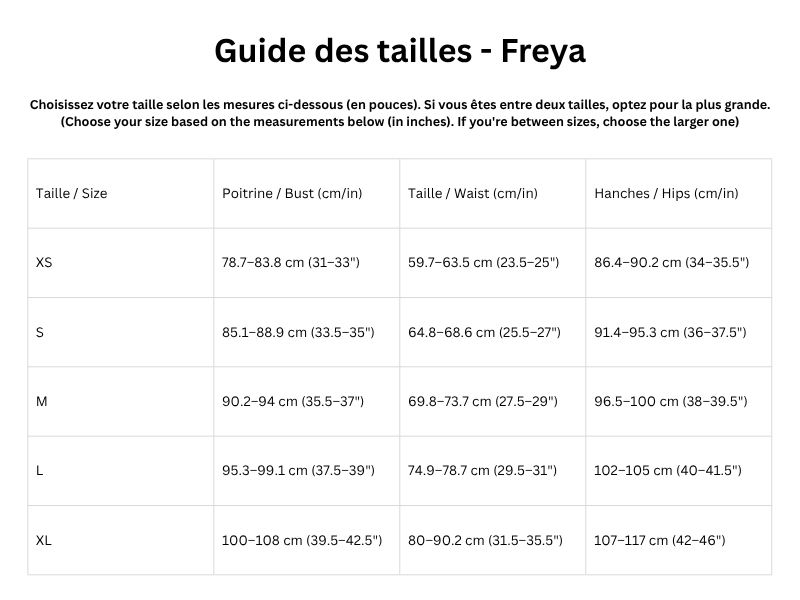 Guide des tailles