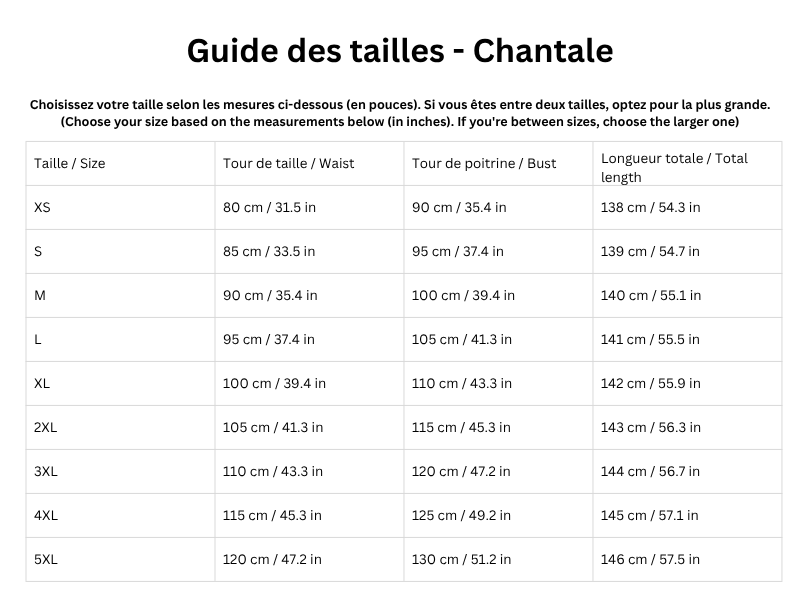 Guide des tailles