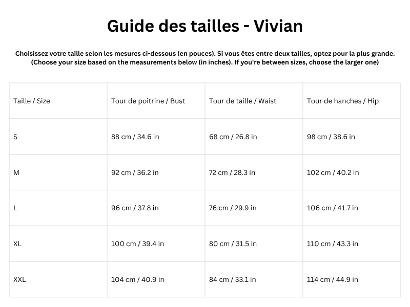 Guide des tailles