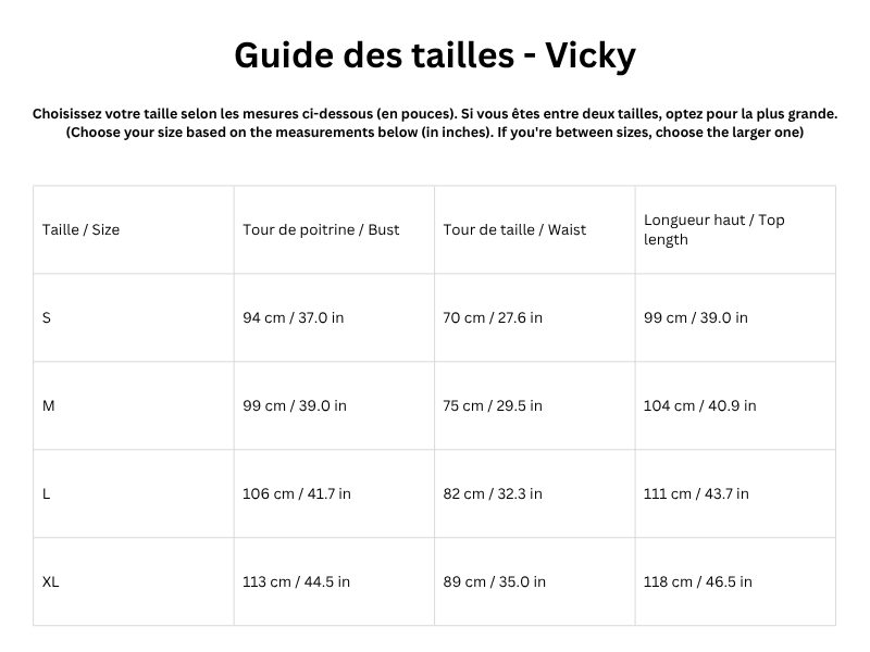 Guide des tailles