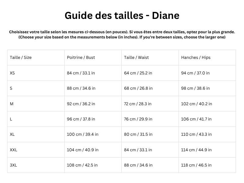 Guide des tailles
