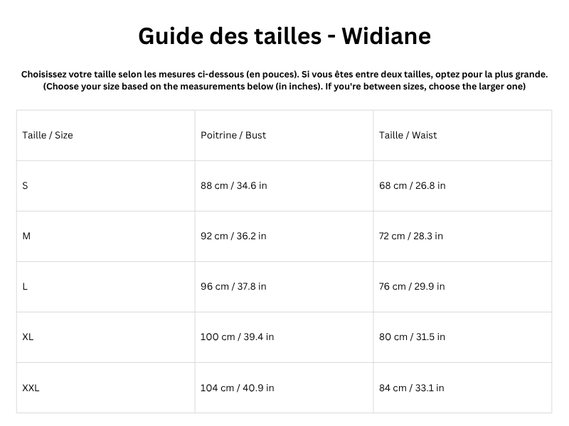 Guide des tailles