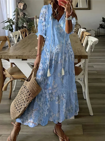 Diana – Robe Bohème avec Détail Flatteur au Niveau du Ventre