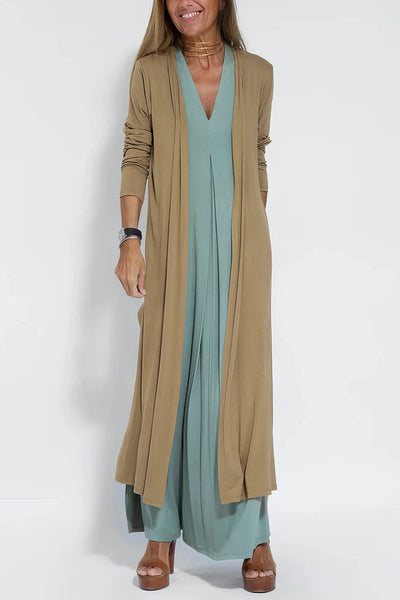 Patricia – Robe Longue Élégante avec Cardigan Assorti Offert
